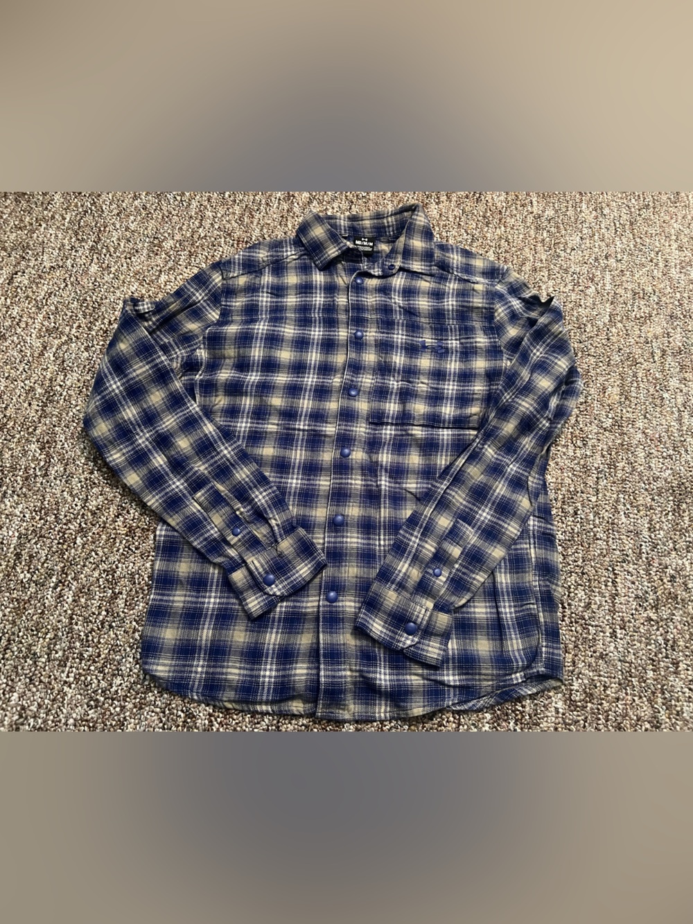 Under Armour Men’s Performance Flex Snap Plaid Tradesman Blue Flannel Shirt M